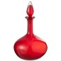 Bouteille déco avec bouchon en verre rouge 26.5x26.5x33 cm Bouteille déco avec bouchon en verre rouge 26.5x26.5x33 cm
