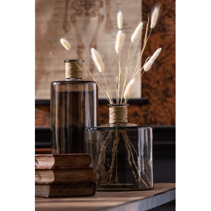 Vase bouteille en verre marron 20x20x26 cm