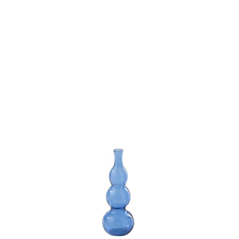 Vase boule en verre bleu 17x17x48 cm Vase boule en verre bleu 17x17x48 cm