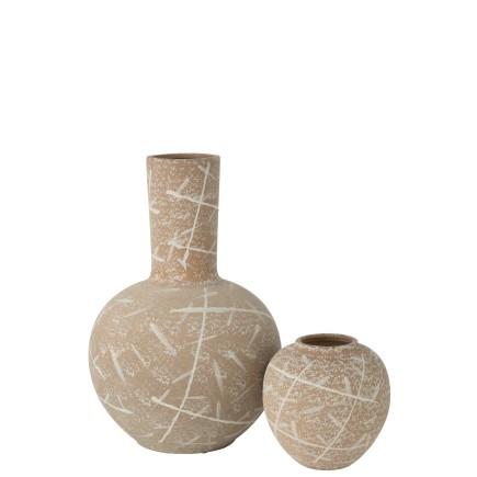 Vase en céramique beige 34x34x52 cm