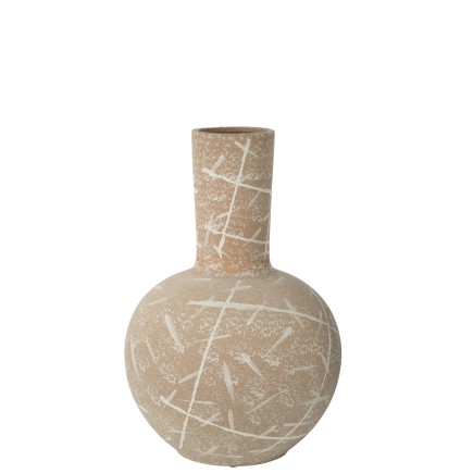 Vase en céramique beige 34x34x52 cm