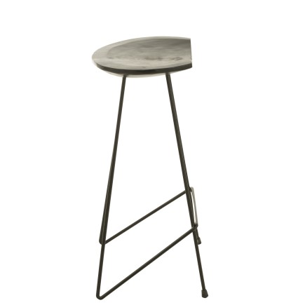 Chaise de bar en bois noir 37x40x75 cm