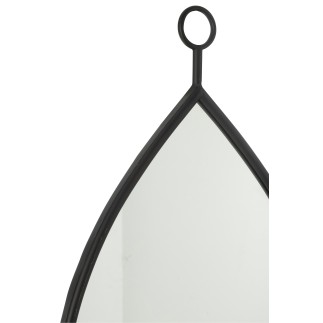 Miroir suspendu bord métal noir 45x74.5 cm
