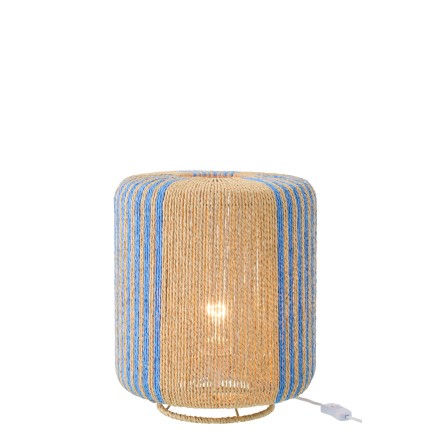 Lampe de table en corde et métal bleu 34x34x39 cm