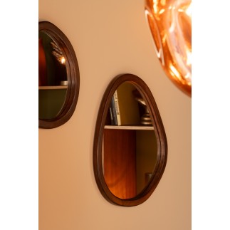 Miroir avec cadre en bois marron 40x2.5x39 cm