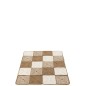 Tapis carrés/spirales en plastique blanc/naturel 153x122x1.5 cm