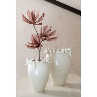 3 fleurs sur branche en synthétique rose 94x41x12 cm