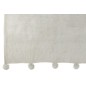 Plaid avec pompons en polyester gris clair 176x128cm Plaid avec pompons en polyester gris clair 176x128cm