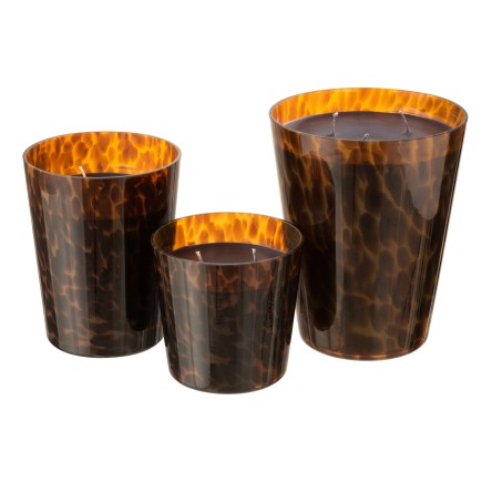 Bougie parfumée 95H dans pot en verre marron 15.5x15.5x18.5 cm