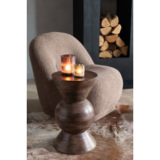 Pouf en Textile Marron 78x88x72cm