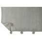 Plaid avec pompons en polyester gris 176x128cm Plaid avec pompons en polyester gris 176x128cm
