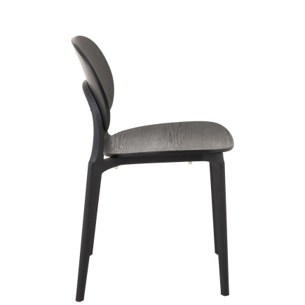 Silla de plástico negro 53x40x82 cm