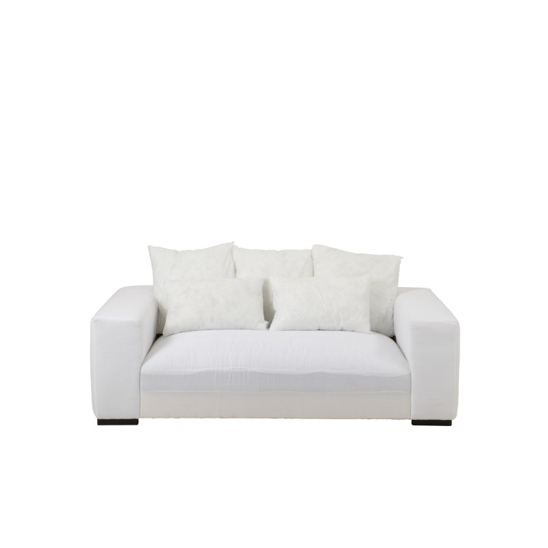 Sofá 2 plazas textil blanco 217x104x70 cm Sofá 2 plazas textil blanco 217x104x70 cm