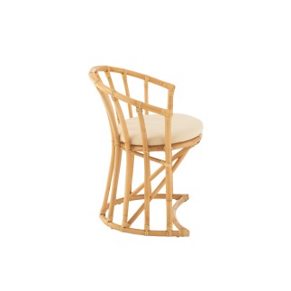 Chaise coussin en rotin naturel 60x61x70 cm