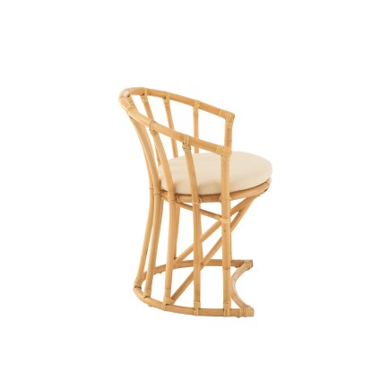 Chaise coussin en rotin naturel 60x61x70 cm