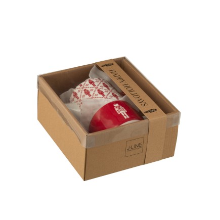 Tetera con taza de cerámica roja 28.5*9.5*18.5 cm