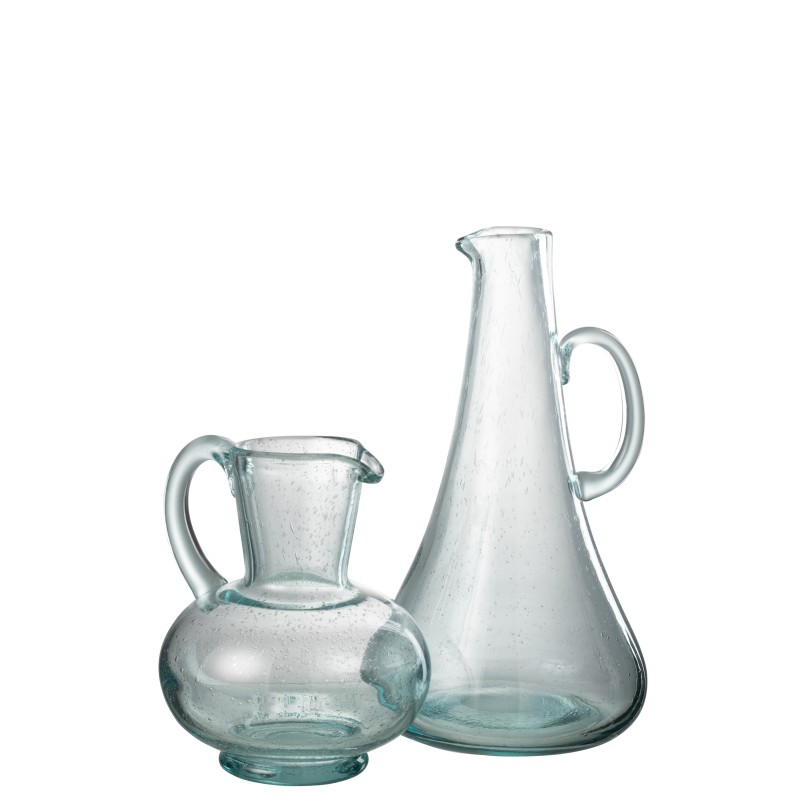 Caraffa con manico in vetro blu 19,5x19x34 cm Caraffa con manico in vetro blu 19,5x19x34 cm