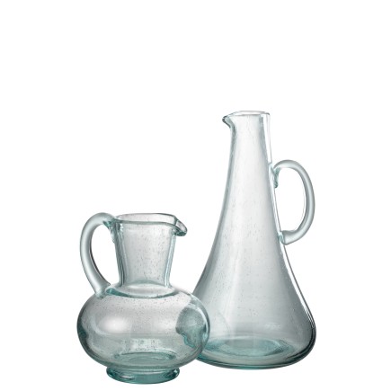 Caraffa con manico in vetro blu 19,5x19x34 cm