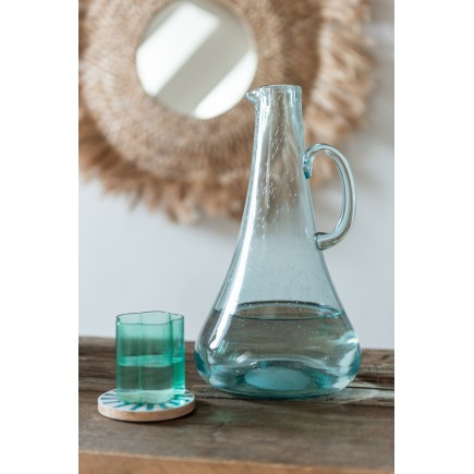 Caraffa con manico in vetro blu 19,5x19x34 cm