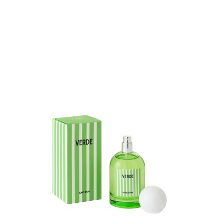 Spray d’ambiance « Lierre de printemps et Neroli » dans verre vert 6x6x12.5 cm