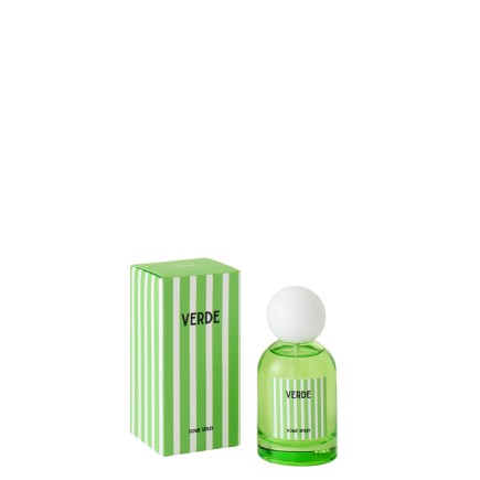Spray d’ambiance « Lierre de printemps et Neroli » dans verre vert 6x6x12.5 cm