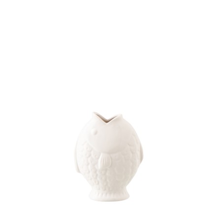 Vase soliflore poisson en céramique blanc 17.8x10.5x22.8 cm