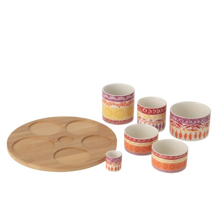 Set apéro en céramique violet  13x13x8 cm