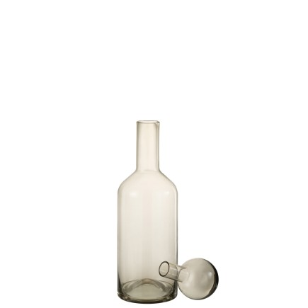 Bouteille décorative en verre gris 15.5x15.5x55.5 cm