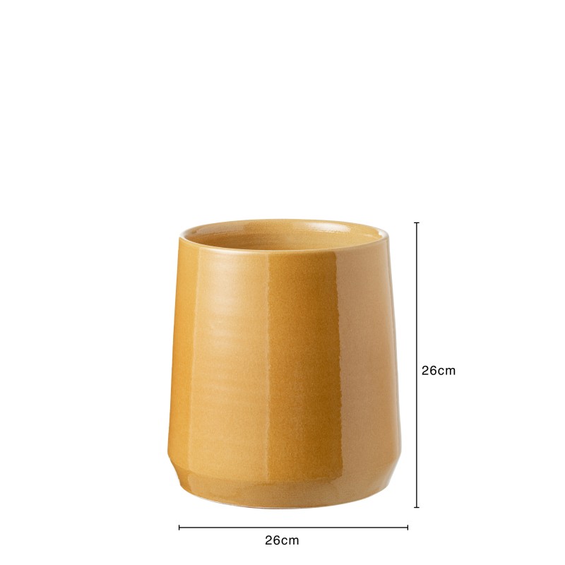 Cache-pot en céramique ocre 26x26x26 cm Cache-pot en céramique ocre 26x26x26 cm