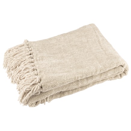 Couverture en polyester beige 130x170 cm