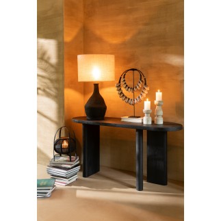 Table en bois noir 150x50x75 cm