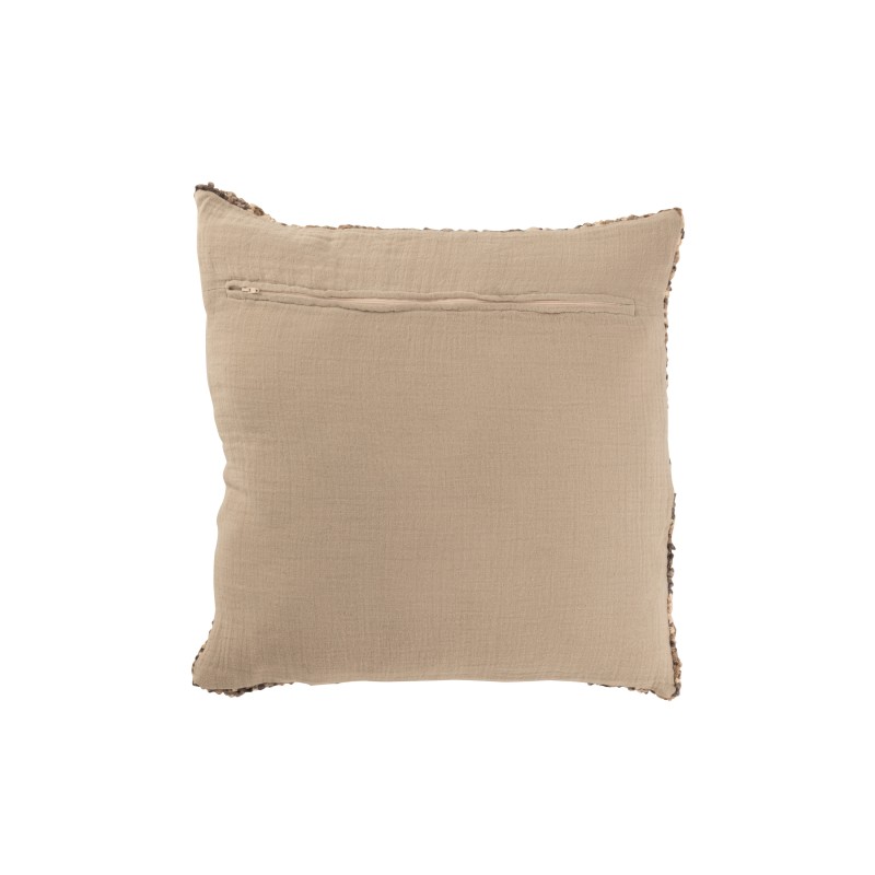 Cuscino quadrato in poliestere marrone 45x45x12 cm Cuscino quadrato in poliestere marrone 45x45x12 cm