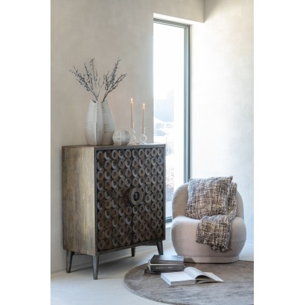 Cuscino quadrato in poliestere marrone 45x45x12 cm
