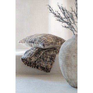 Cuscino quadrato in poliestere marrone 45x45x12 cm
