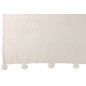 Plaid avec pompons en polyester crème 176x128cm