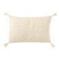 Coussin rectangulaire avec floche en coton beige 60x40x12 cm Coussin rectangulaire avec floche en coton beige 60x40x12 cm