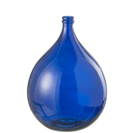 Vase dame jeanne en verre bleu foncé 40x40x56 cm