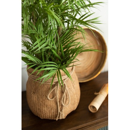 Palmier en pot en textile vert 50x50x84 cm