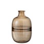 Vase avec goulot et anneaux en verre marron 18x18x29 cm Vase avec goulot et anneaux en verre marron 18x18x29 cm