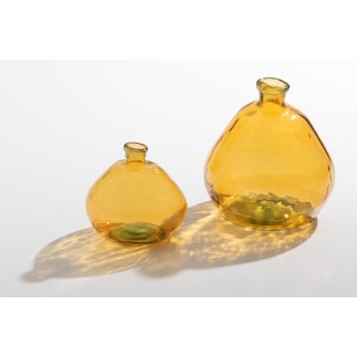 Vase dame jeanne en verre ocre 46x45x48 cm