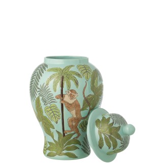 Pot décoratif en porcelaine multicouleur 29.5x29.5x54.5 cm