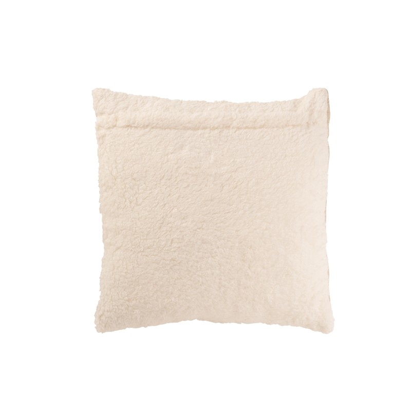 Cuscino quadrato con righe in cotone beige 45x45x12 cm Cuscino quadrato con righe in cotone beige 45x45x12 cm
