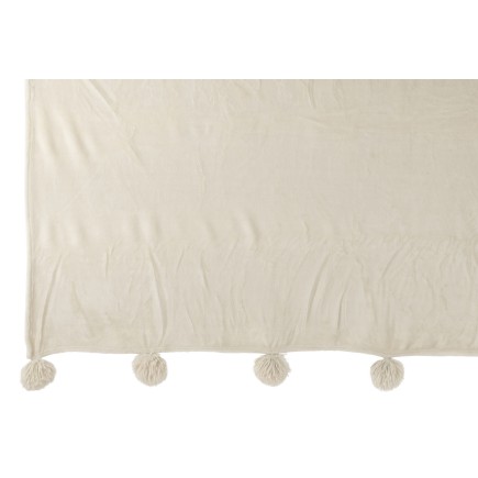 Plaid en textile beige 170x130x1 cm