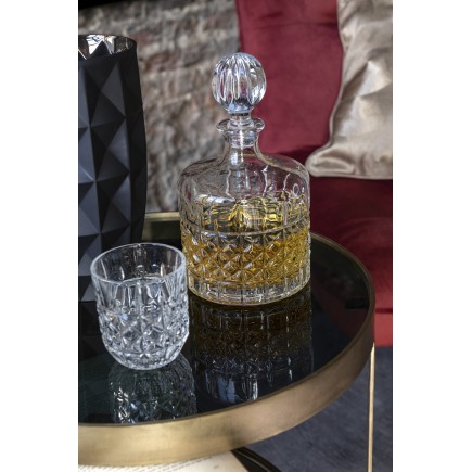 Carafe avec bouchon boule en verre transparent 14x14x24 cm