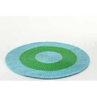 Tapis en raphia bleu 150×150×1 cm