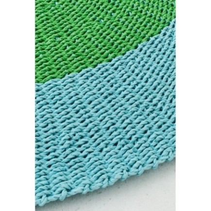 Tapis en raphia bleu 150×150×1 cm