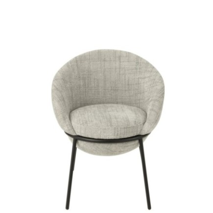 Sedia da pranzo in ferro grigio/nero 61x59x76,5 cm