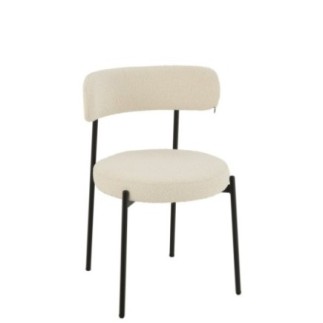 Chaise en bouclé blanc et noir 51x52,5x76,5 cm
