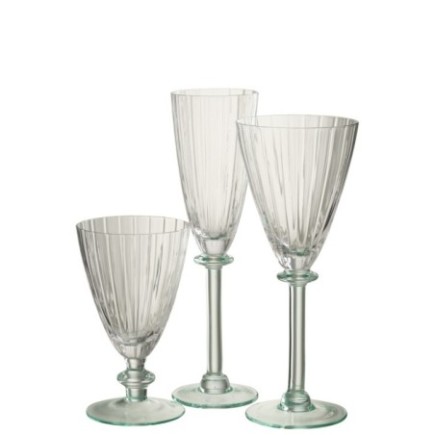 Flûte à champagne en verre transparent et vert 25x7 cm