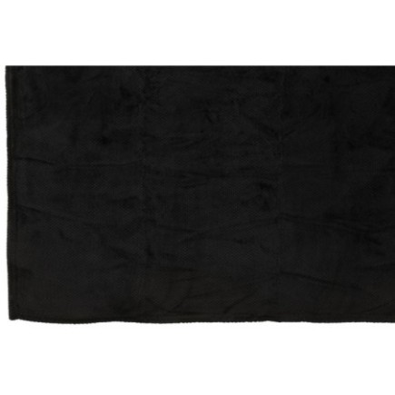 Plaid en polyester noir 170x130 cm